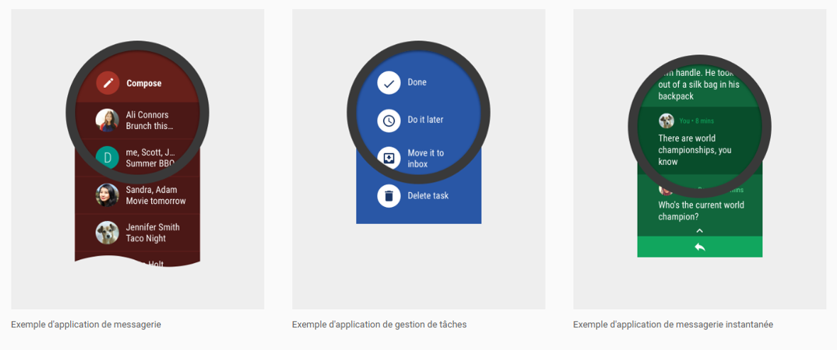 Exemples de minimalisme dans les écrans de smartwatches