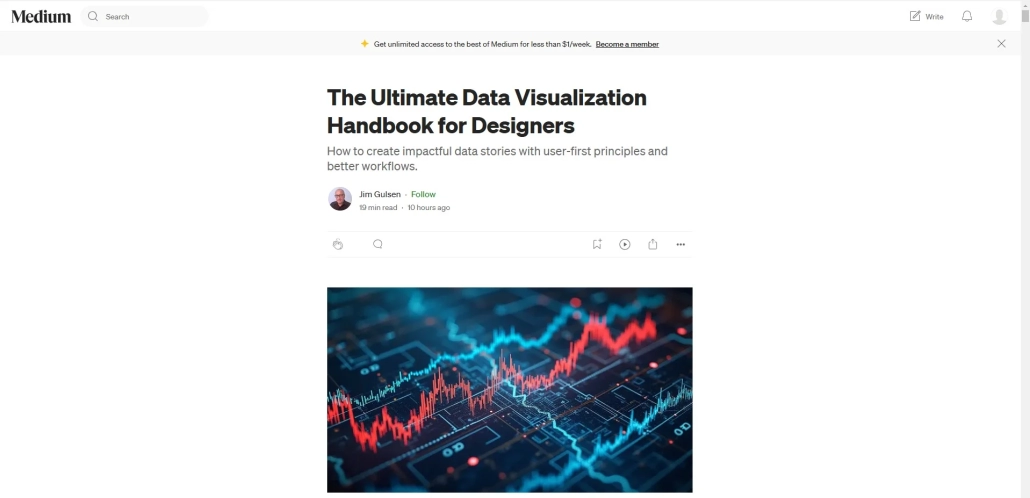 L'article The Ultimate Data Visualization Handbook for Designers sur Medium propose un guide complet sur la data visualisation.