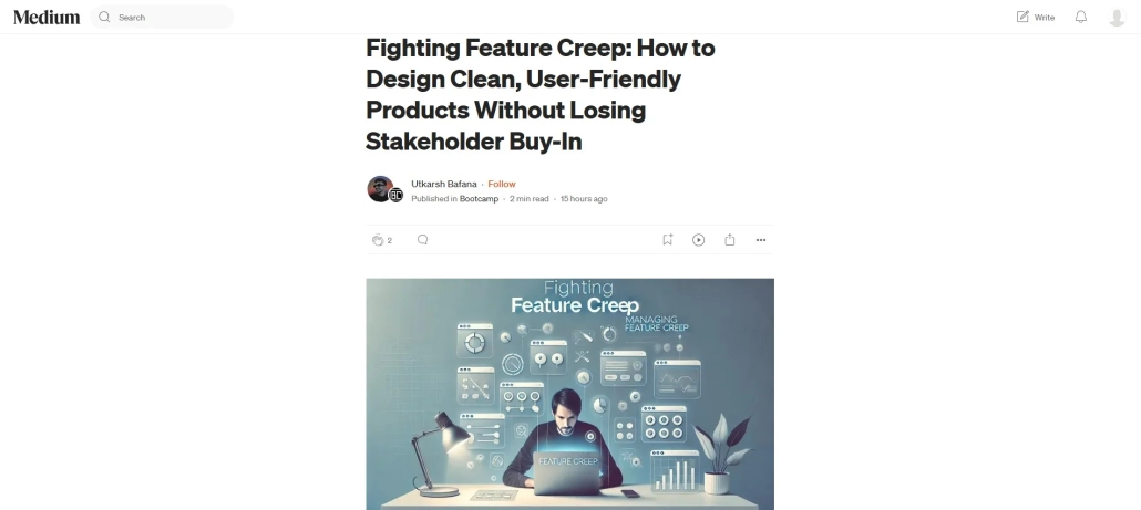 L'article Fighting Feature Creep: How to Design Clean, User-Friendly Products Without Losing Stakeholder Buy-Inning for Accessibility: A User-Centered Approach sur Medium présente quelques astuces pour gérer les petites demandes qui peuvent impacter négativement l'UX.