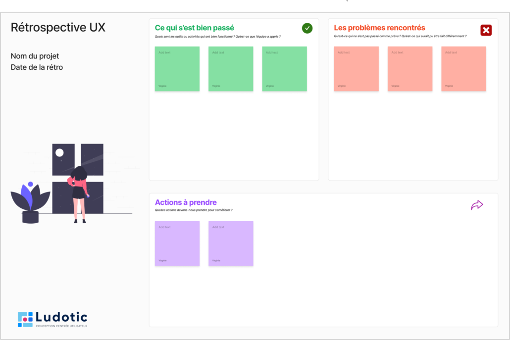 Une rétrospective simple organisée sur FigJam
