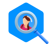 illustration personnage dans une loupe