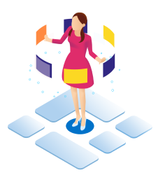 illustration d'une femme au centre du logo ludotic